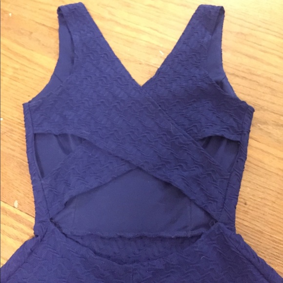 Blue Skater Dress with Criss Cross Back - Picture 3 of 5